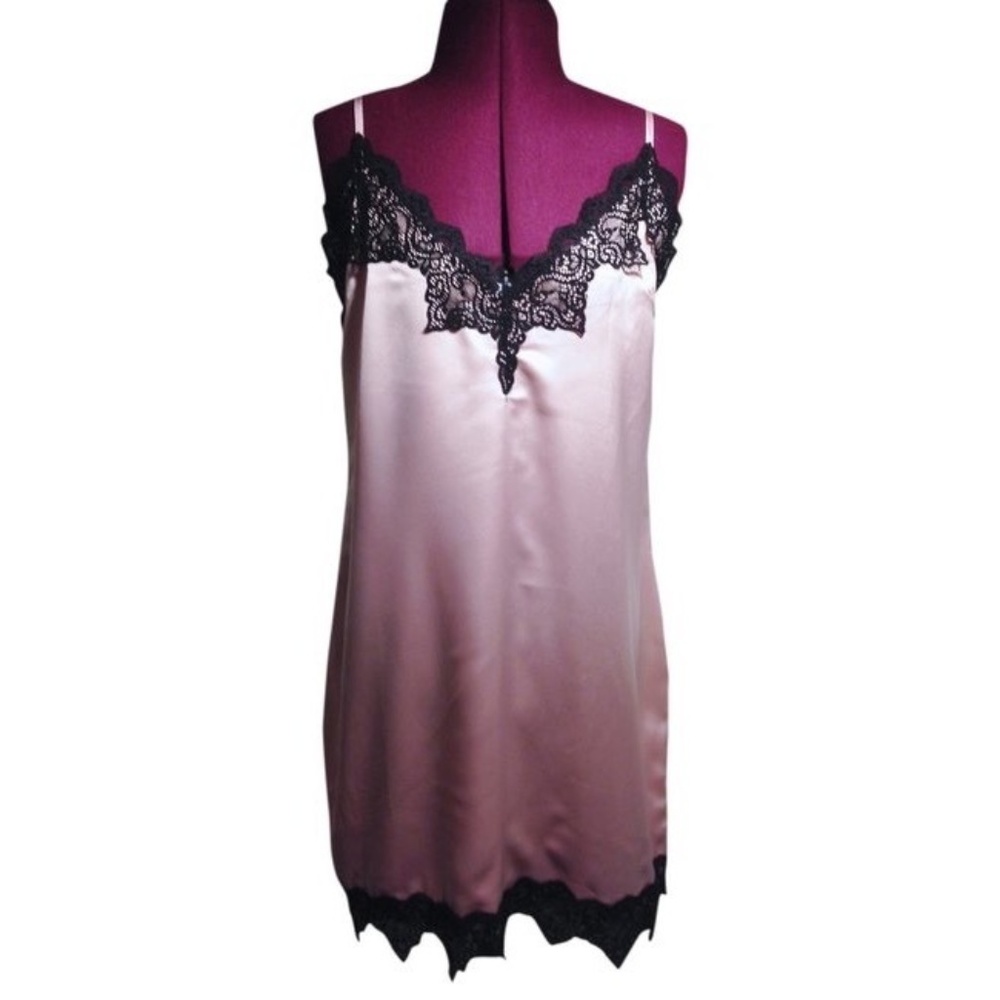 Blush Pink Satin Shift Dress